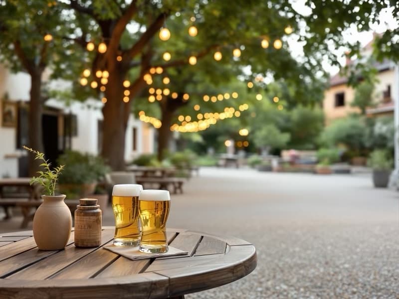 Bar am Abend mit warmem Licht
