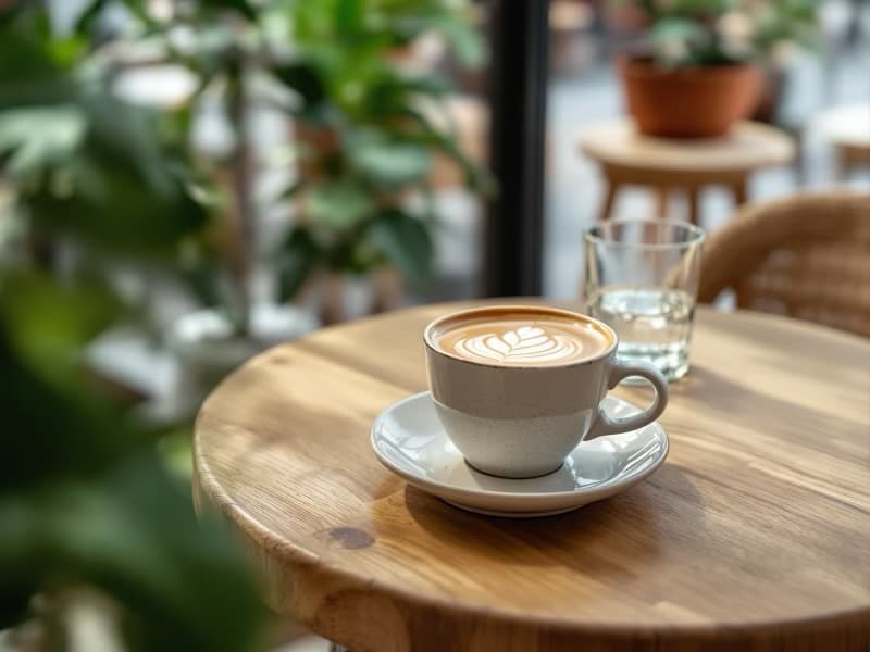 Ruhiges Café mit freiem Fensterplatz