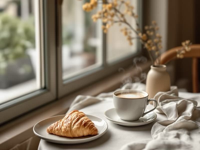 Espresso auf einem kleinen Cafétisch